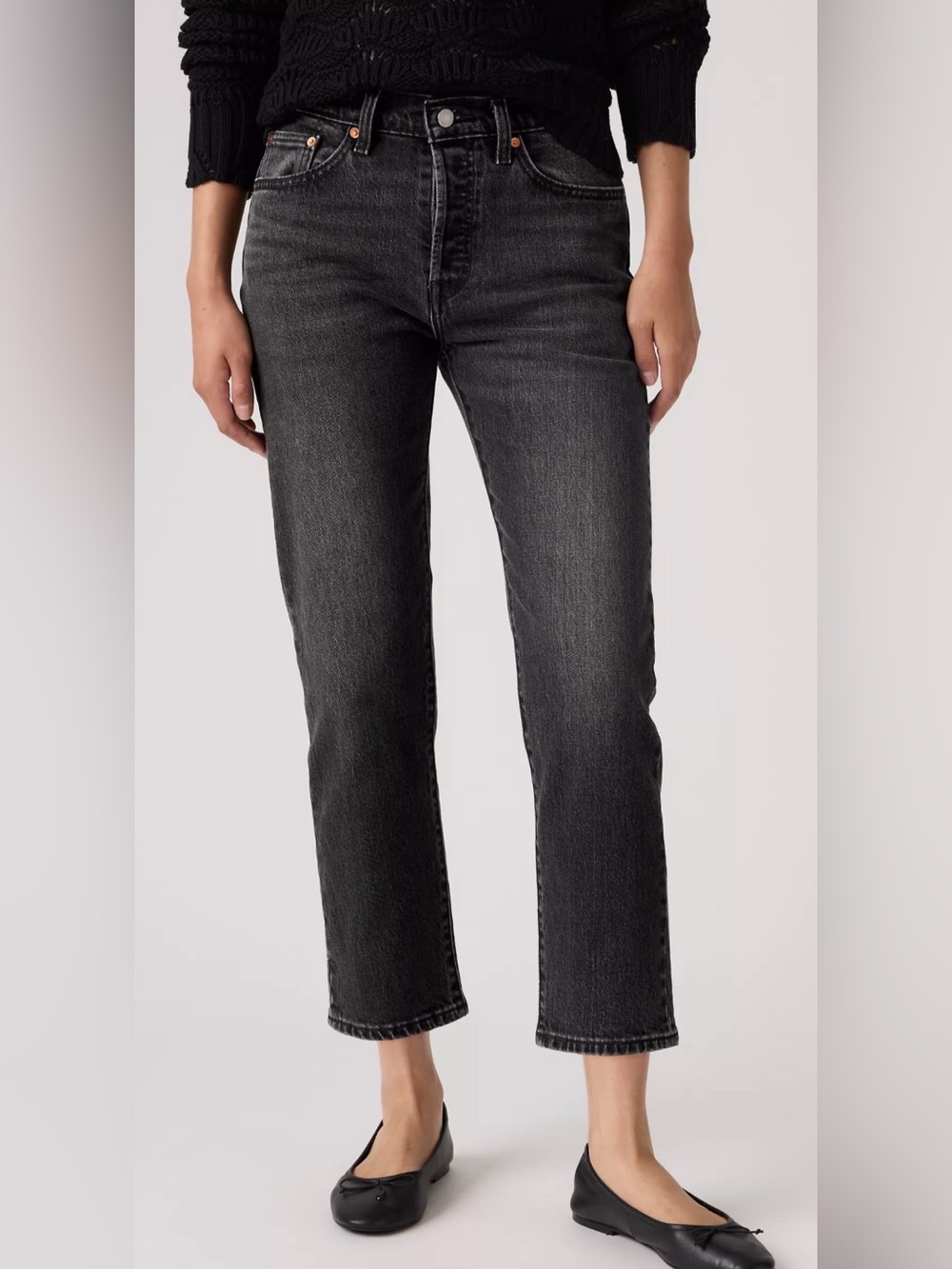 Levi's Women's Wedgie Straight Leg Jeans in Washed Black